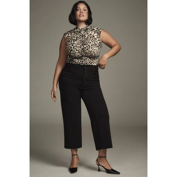 The Colette Knit Crop Wide-Leg Pants by Maeve Black 20W - Picture 2 of 2